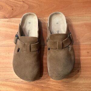Quince Water Repellent Suede Clog Mule